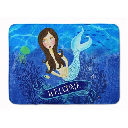 Carolines Treasures Carolines Treasures VHA3010RUG Welcome Mermaid Machine Washable Memory Foam Mat VHA3010RUG